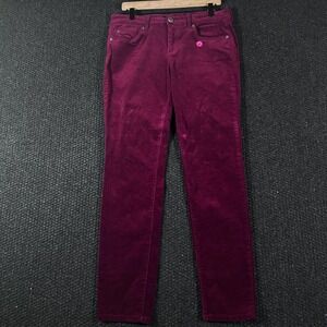 KUT from the Kloth Diana Skinny Burgundy Corduroy Pants Mid Rise Size 10